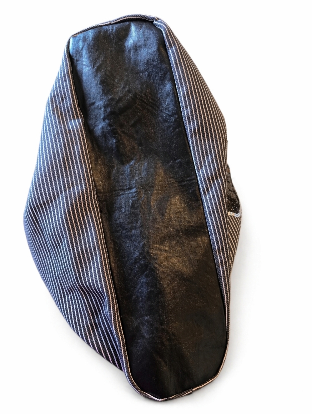 Kathy Ireland Sparkly Bow Tote Bag | Black Stripe Shoulder Bag | Glam Everyday - Picture 3 of 7